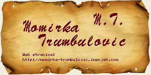 Momirka Trumbulović vizit kartica